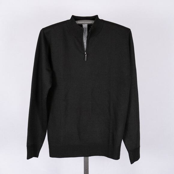 NEW Marx & Dutch Collection 1/4 Zip Pullover Sweater Black Men's Size MEDIUM - Picture 1 of 6